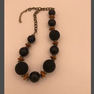 Beautiful black and brown blocky necklace